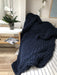 Chunky Knit Blanket in Navy Blue Anzy Home