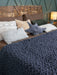 Chunky Knit Blanket in Navy Blue Anzy Home