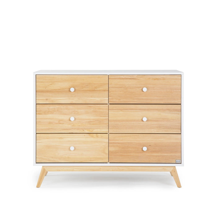 DADADA MERRY 6-DRAWER DRESSER, WHITE/NATURAL FURNITURE DADADA