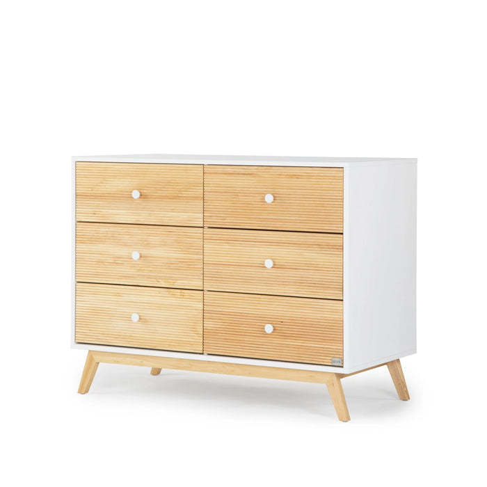 DADADA MERRY 6-DRAWER DRESSER, WHITE/NATURAL FURNITURE DADADA