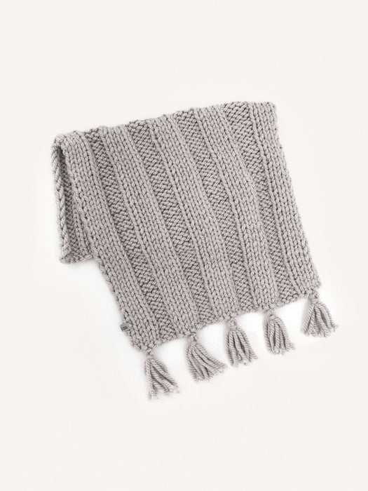 Boho Hand-Knitted Baby Blanket Gray Wool Blankets Anzy Home