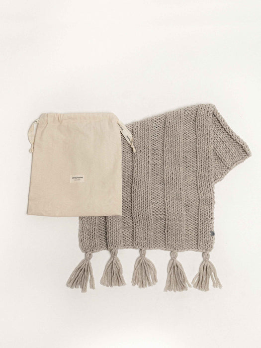 Boho Hand-Knitted Baby Blanket