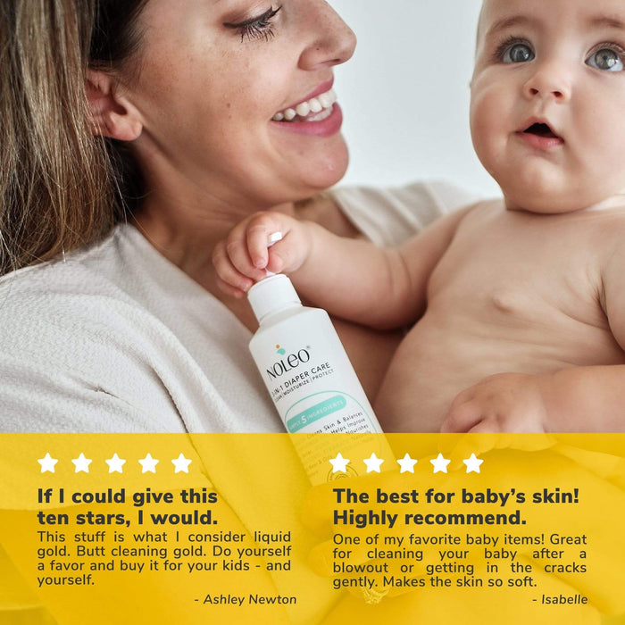 NOLEO 3-IN-1 - Diaper Rash Cream - EWG Verified Diaper Rash Treatment Cream > Baby Wipes > Liniment > Organic Baby Wipes > Baby Lotion > Cloth Diaper Safe Rash Cream M4A