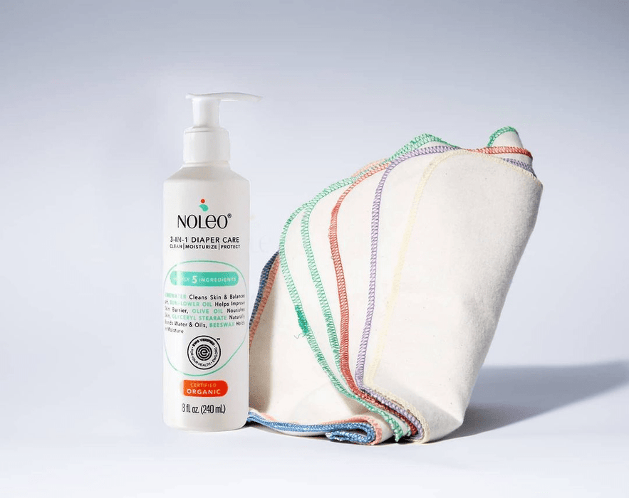 NOLEO DUO: 3-in-1 Diaper Rash Cream & Large Cotton Pads Diaper Rash Treatment Cream > Baby Wipes > Liniment > Organic Baby Wipes > Baby Lotion > Cloth Diaper Safe Rash Cream M4A