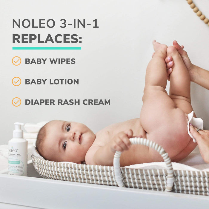 NOLEO DUO: 3-in-1 Diaper Rash Cream & Large Cotton Pads Diaper Rash Treatment Cream > Baby Wipes > Liniment > Organic Baby Wipes > Baby Lotion > Cloth Diaper Safe Rash Cream M4A