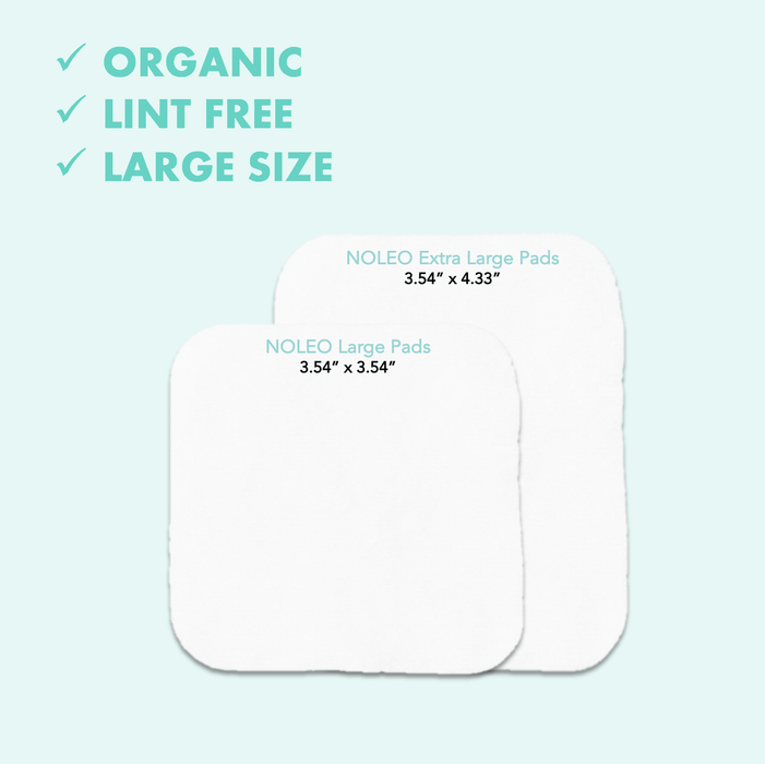NOLEO Organic Cotton Pads - XL 3.54"x4.33" Diaper Rash Treatment Cream > Baby Wipes > Liniment > Organic Baby Wipes > Baby Lotion > Cloth Diaper Safe Rash Cream M4A