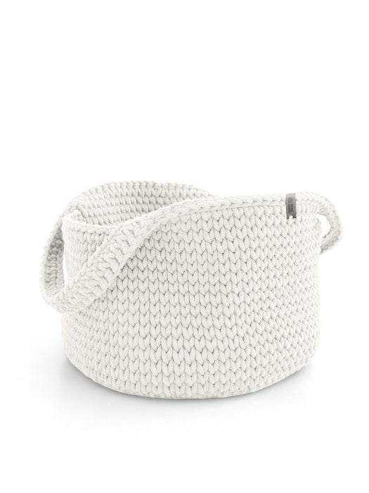 Basket Round with Handles Recycled Off-white Baskets Anzy Home