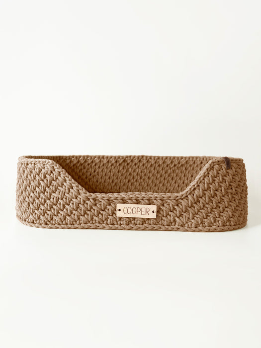 Personalized Recycled Cotton Pet Bed Caramel Pet Bed Anzy Home