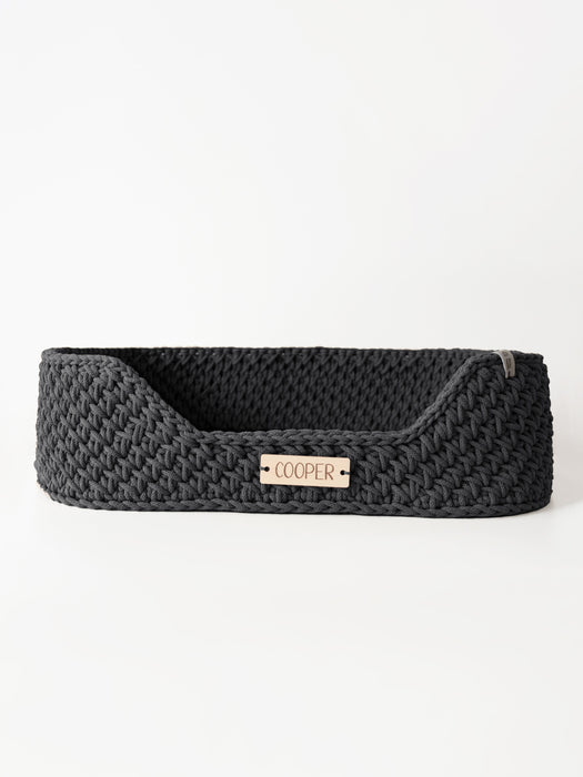 Personalized Recycled Cotton Pet Bed Charcoal Pet Bed Anzy Home