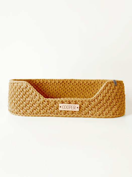 Personalized Recycled Cotton Pet Bed Mustard Cord Pet Bed Anzy Home