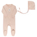 AURORA - COTTON FRENCH TERRY ROCKING HORSE - FOOTIE + BONNET PINK CLOTHING AURORA