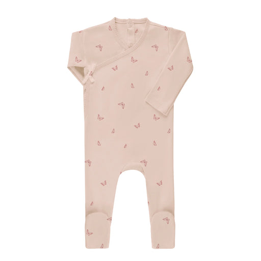 AURORA CLASSICS BABY FOOTIE JERSEY COTTON BUTTERFLY/ DRAGONFLY COLLECTION PINK FOOTIE AURORA