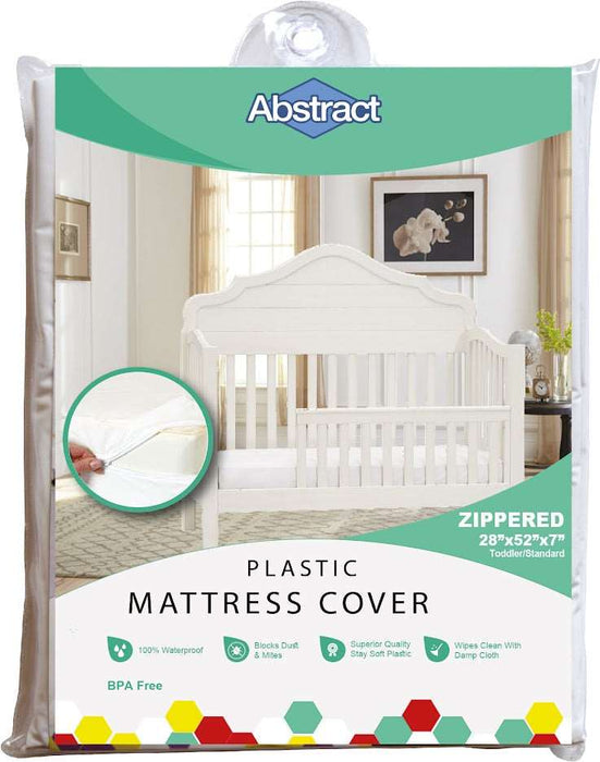ABSTRACT PLASTIC MATTRESS COVER ZIPPERED 28" X 52" X7"