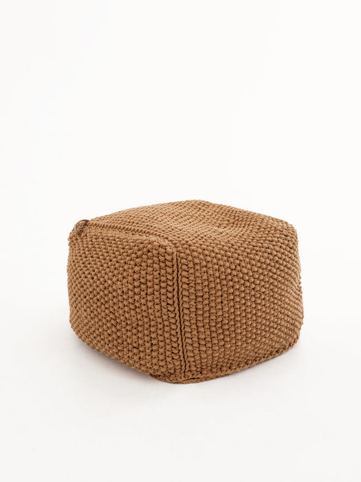 Pouf Square Recycled Caramel Pouf Anzy Home