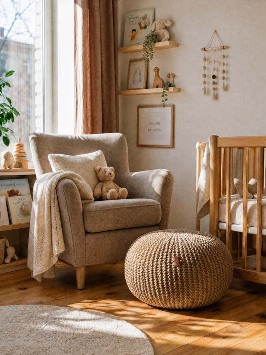 Nursery Pouf Classic Beige Pouf Anzy Home