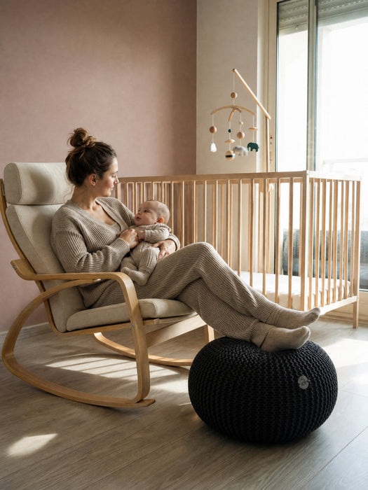 Nursery Pouf Classic Black Pouf Anzy Home