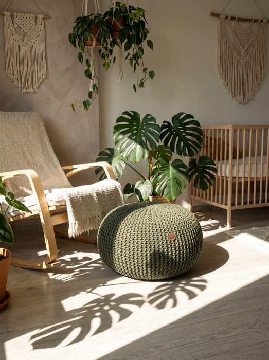 Nursery Pouf Classic Khaki Pouf Anzy Home