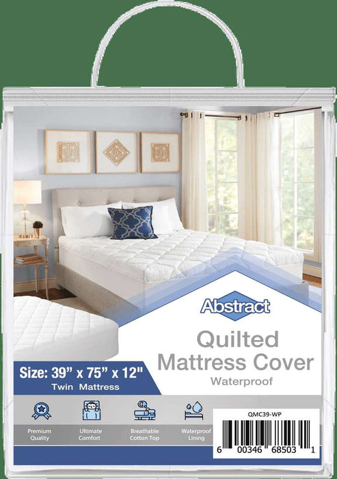 ABSTRACT LUXURY QUILTED MATTRESS COVER WATERPROOF - 39" X75" X12"