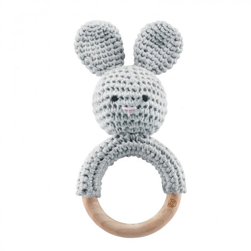 RATTLE TEETHER BUNNY GREY