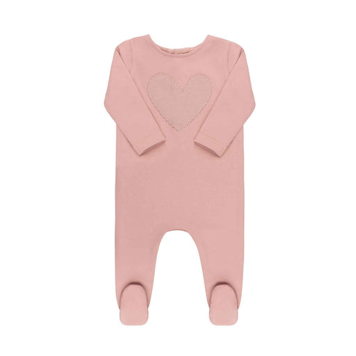 Ribbed Heart Footie & Hat Tricot Bebe
