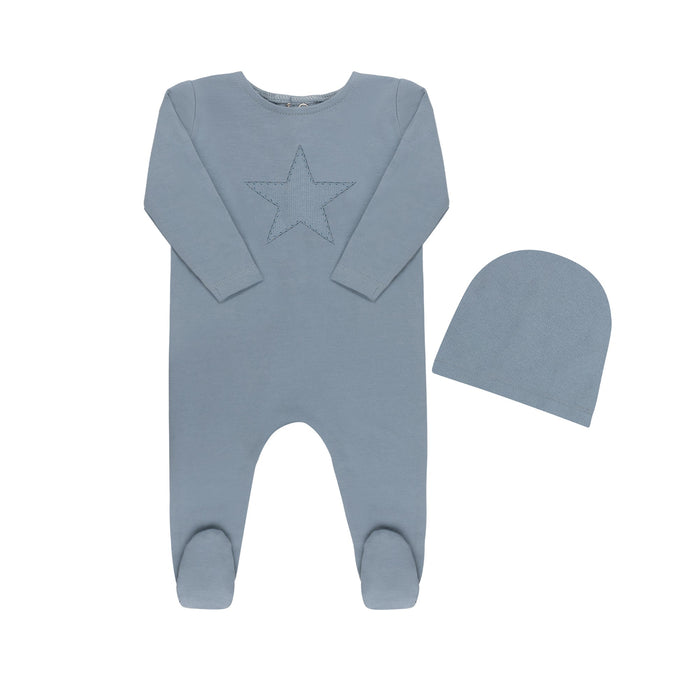 Ribbed Star Footie & Hat