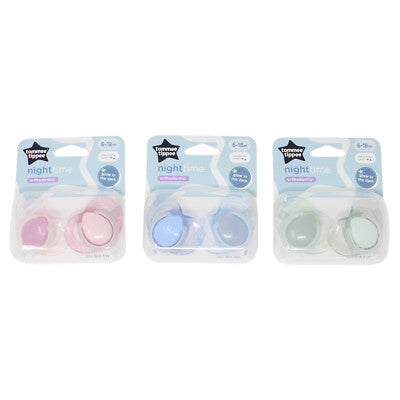 TOMMEE TIPPEE NIGHT TIME GLOW IN THE DARK PACIFIERS (0-6M, 2 COUNT) PACIFIERS TOMMEE TIPPEE