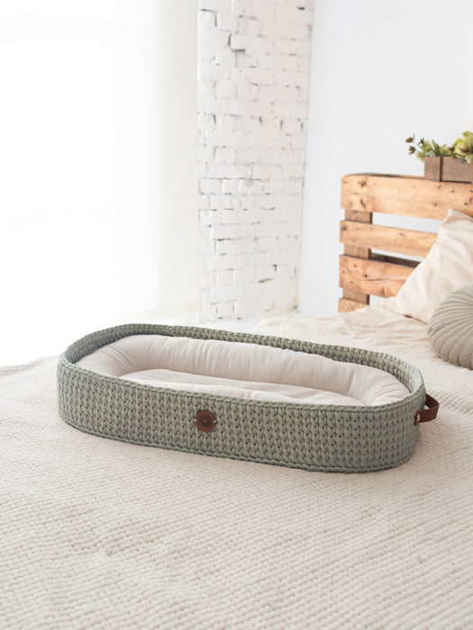 Baby Lounging and Changing Basket XL 3-in-1 Sage Green Changing Tables Anzy Home