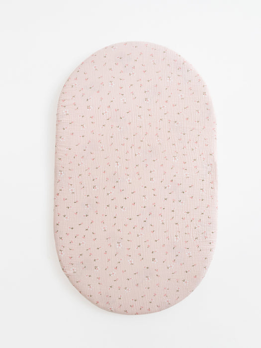 Muslin Fitted Sheets Standard | US Stock Pink Flowers Standard Bassinet & Cradle Accessories Anzy Home