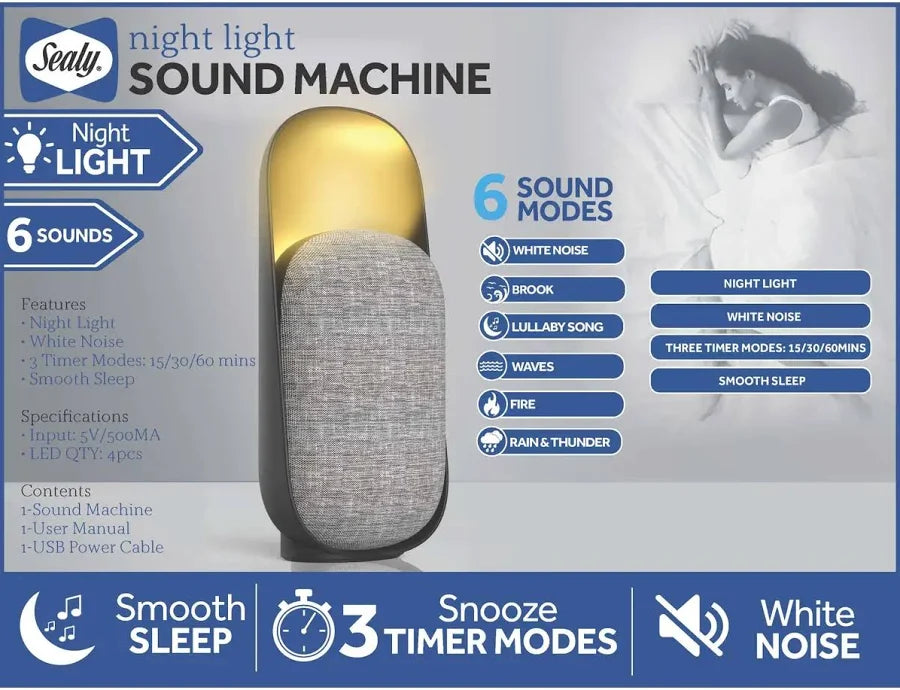 SEALY FABRIC NIGHT LIGHT SOUND MACHINE