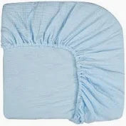 LAMART JERSEY KNIT FITTED PORTABLE CRIB SHEET ONE SIZE ICE BLUE MINI CRIB SHEET LA MART