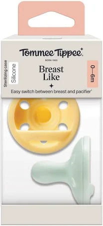 TOMMEE TIPPEE BREAST-LIKE PACIFIER, LIGHTWEIGHT, ONE-PIECE SILICONE DESIGN, SYMMETRICAL NIPPLE, 2 PACK PACIFIERS TOMMEE TIPPEE