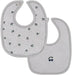 AURORA CHERRY PRINT COLLECTION - 2 PACK BIB (0-6M) . BLUE BIBS AURORA