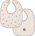 AURORA CHERRY PRINT COLLECTION - 2 PACK BIB (0-6M) . IVORY RED BIBS AURORA