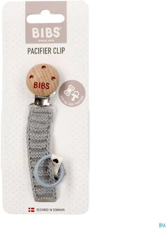 BIBS KNITTED PACIFIER CLIP NEWBORN AND UP PACI CLIP BIBS