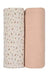 AURORA CLASSICS BABY MUSLIN SWADDLE – FLORAL RIB COLLECTION . IVORY PINK MUSLIN SWADDLE AURORA