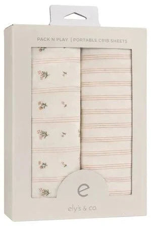 ELY`S & CO. 2 PACK CRIB SHEETS LEAF COLLECTION