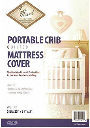 LA MART CRIB QUILTED MATTRESS COVER 28"X54"X8" BEDDING LA MART