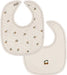 AURORA CHERRY PRINT COLLECTION - 2 PACK BIB (0-6M) . IVORY BLUE BIBS AURORA