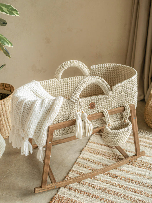 Boho Hand-Knitted Baby Blanket Blankets Anzy Home