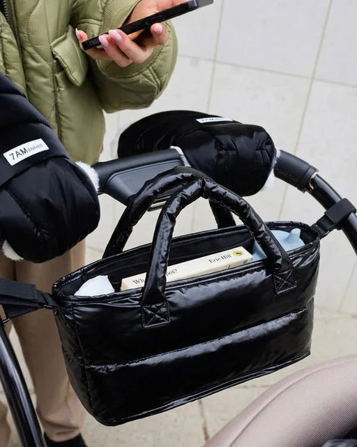 7AM ROMI STROLLER ORGANIZER USHUAIA COLLECTION - BLACK LIQUID SHINE BAGS 7 A.M.