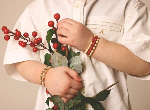 PICKY RED DYE WITH MULTI BROWN BEADS