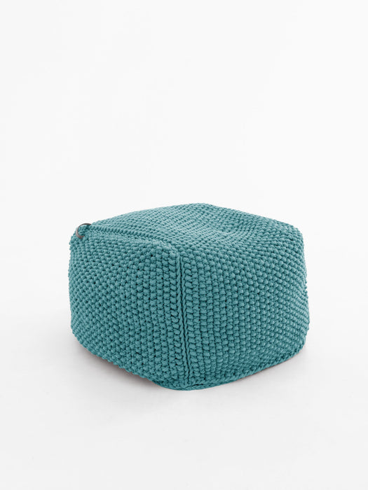 Pouf Square Recycled Teal Pouf Anzy Home