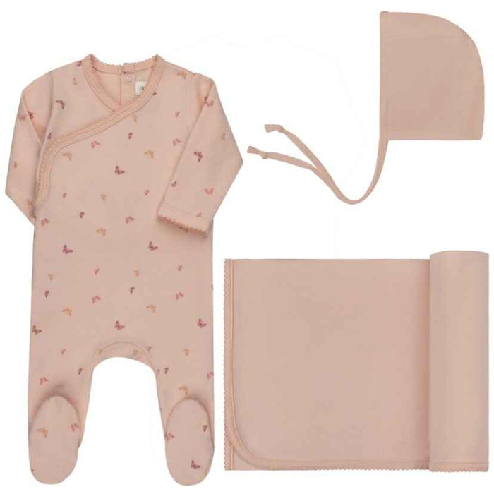 AURORA CLASSICS BABY LAYETTE SET / TAKE ME HOME SET JERSEY COTTON BUTTERFLY COLLECTION PINK TAKE ME HOME SET AURORA
