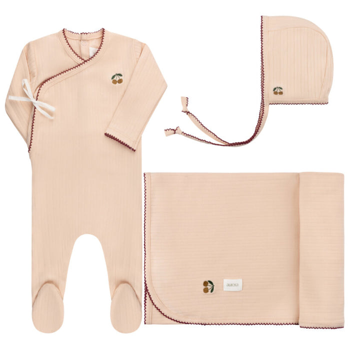 AURORA EMBROIDERED CHERRY COLLECTION - TAKE ME HOME SET PINK CLOTHING AURORA