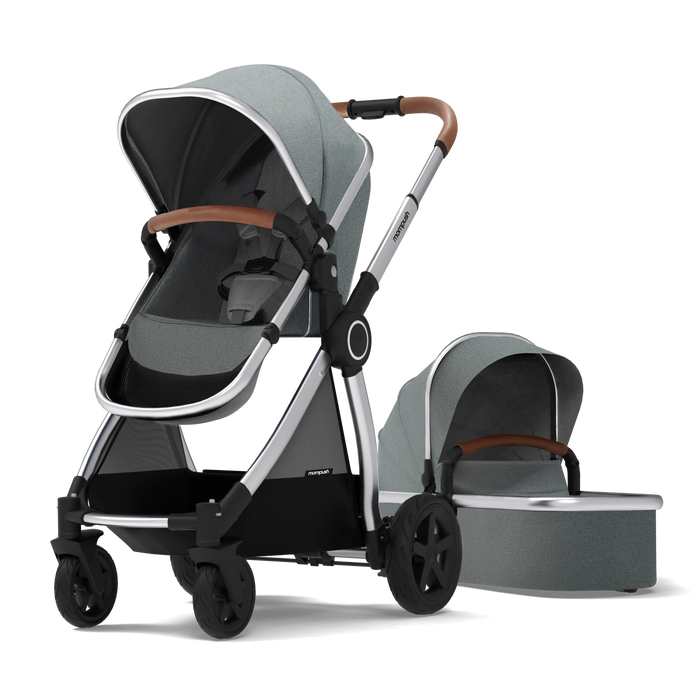 Mompush Ultimate 2 With Bassinet Gray Baby Strollers Mompush