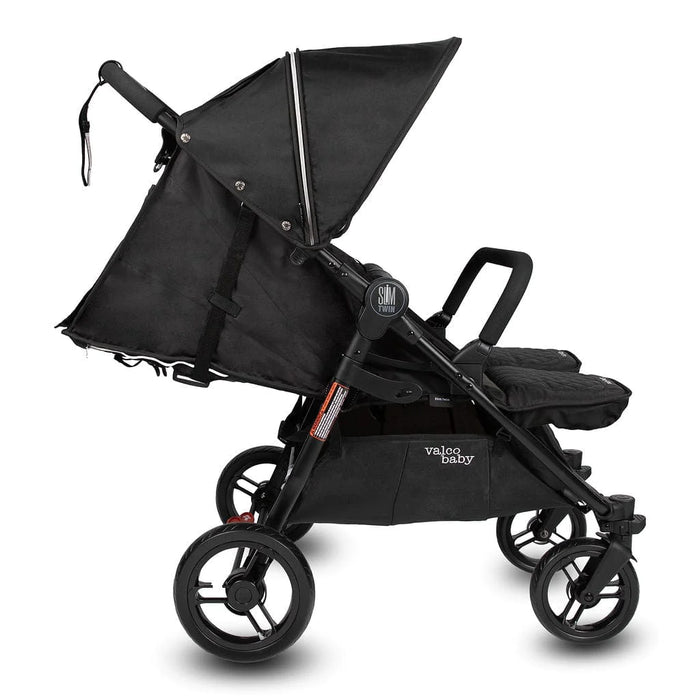 VALCO BABY SLIM TWIN DOUBLE STROLLER WITH BUMPER BAR - LICORICE