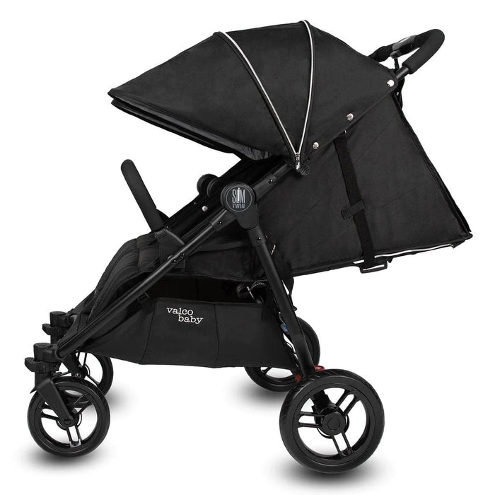 VALCO BABY SLIM TWIN DOUBLE STROLLER WITH BUMPER BAR - LICORICE