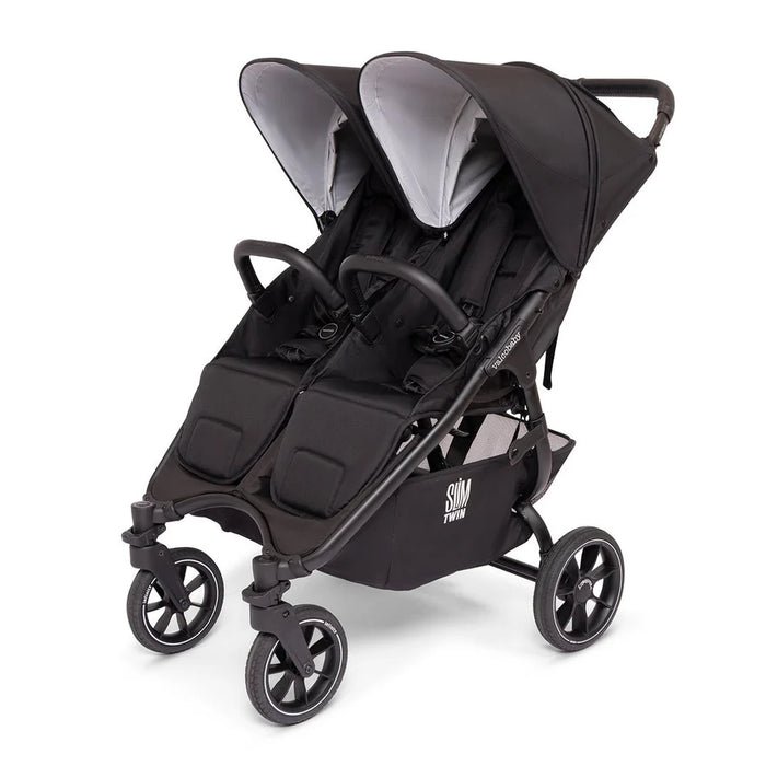 VALCO BABY SLIM TWIN S2 DOUBLE STROLLER - BLACK