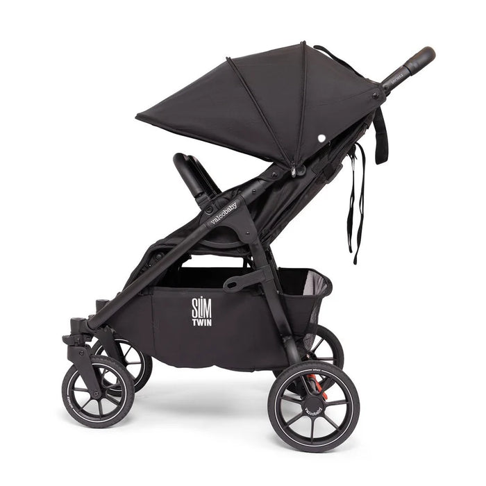 VALCO BABY SLIM TWIN S2 DOUBLE STROLLER - BLACK
