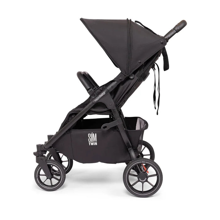 VALCO BABY SLIM TWIN S2 DOUBLE STROLLER - BLACK